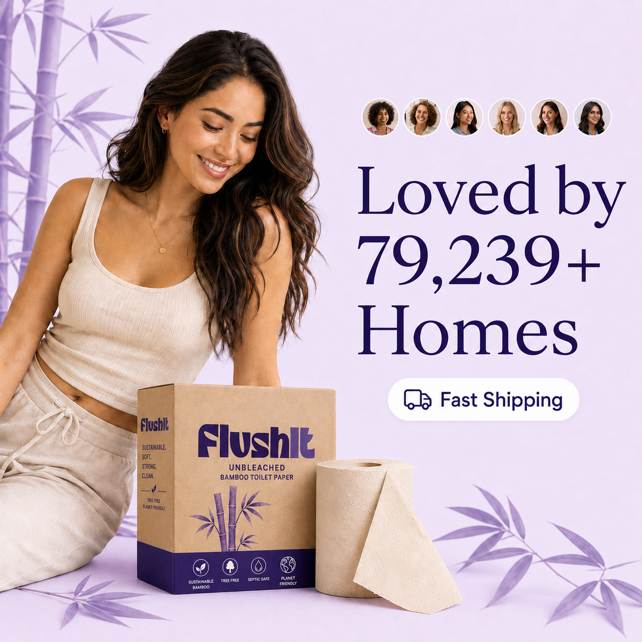 Unbleached Bamboo Toilet Paper